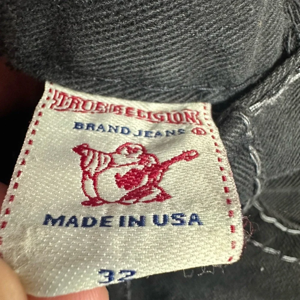 Vintage Y2K True Religion Ricky Super T Jeans Mens 32x32 Black Made in USA